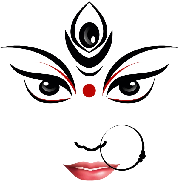 Hindu Goddess Durga Face PNG Transparent