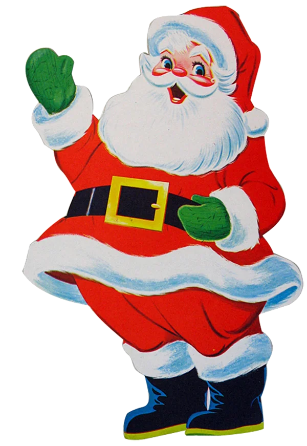 Vintage Santa Claus Waving PNG Transparent Background