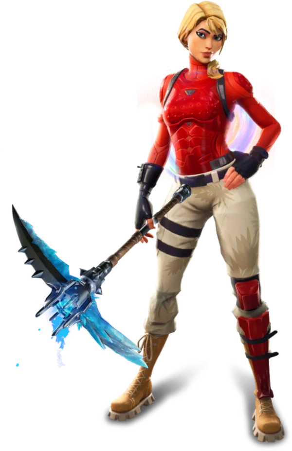 Fortnite Renegade Raider Character with Pickaxe PNG Transparent
