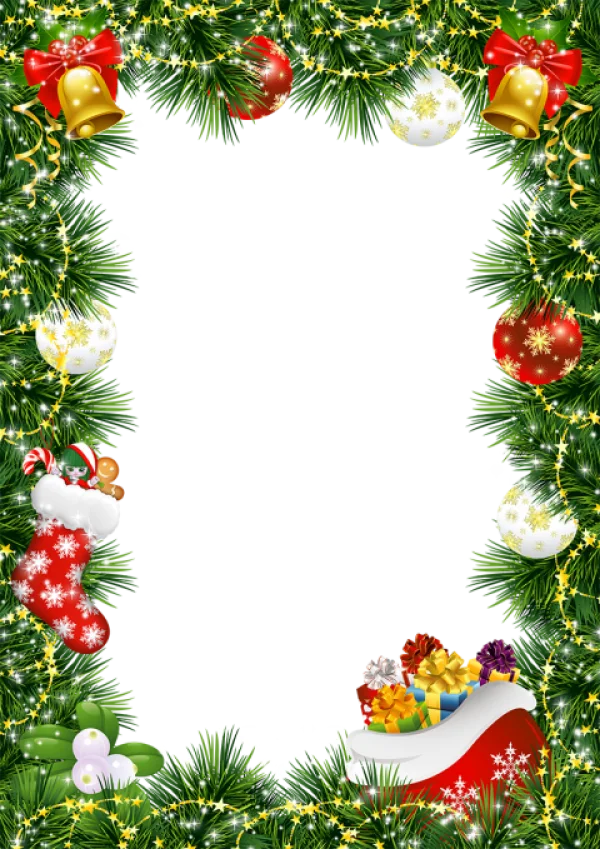 Festive Christmas Frame PNG Transparent Background