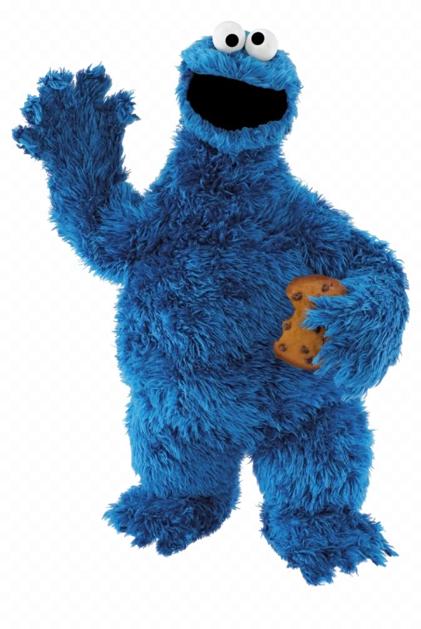 Cookie Monster Waving with Cookie Transparent PNG