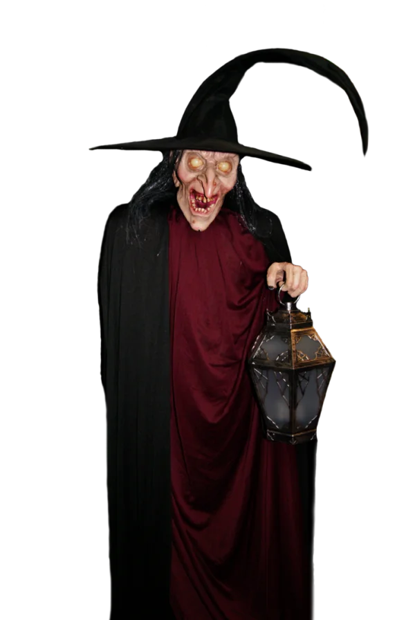 Scary Witch with Lantern PNG Transparent Background