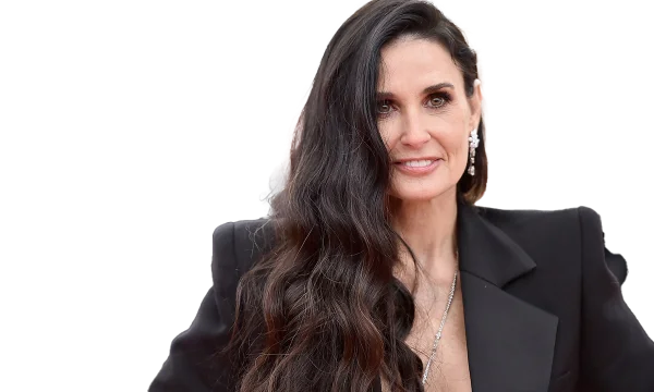 Demi Moore Smiling in Black Blazer PNG