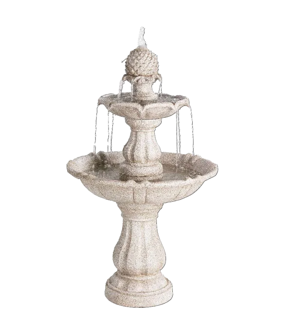 Three-Tiered Garden Fountain PNG Transparent Background