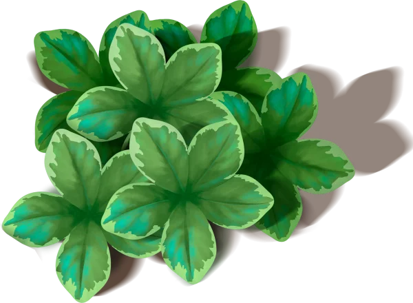 Stylized Green Plant Leaves PNG Transparent
