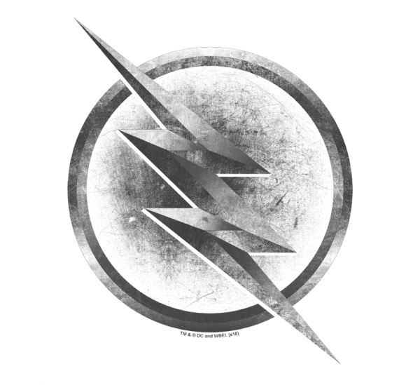 Distressed Grayscale Flash Logo PNG