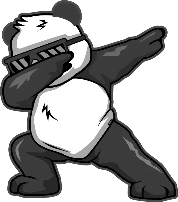 Cool Dabbing Panda with Sunglasses PNG