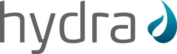 Hydra Logo with Blue Water Drop Icon PNG