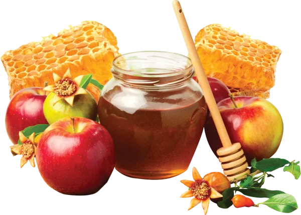 Rosh Hashanah Honey Apples Pomegranates PNG