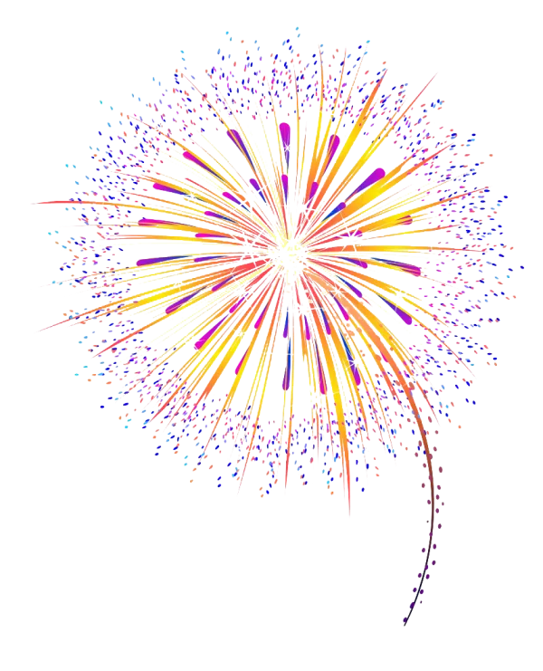 Colorful Fireworks Explosion PNG Transparent Background