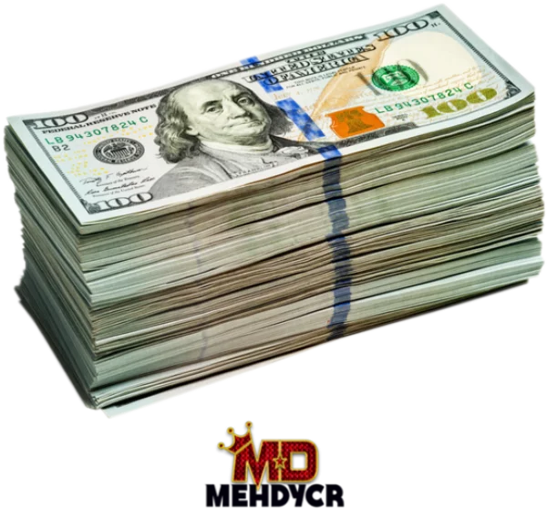 Stack of 100 Dollar Bills PNG Transparent Background
