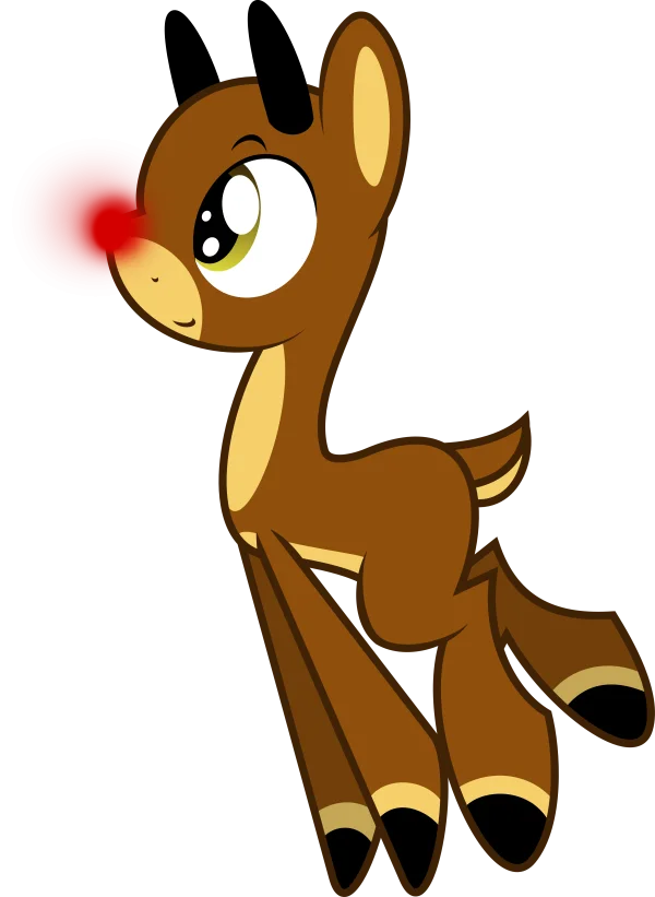 Cartoon Reindeer with Red Nose PNG Transparent Background