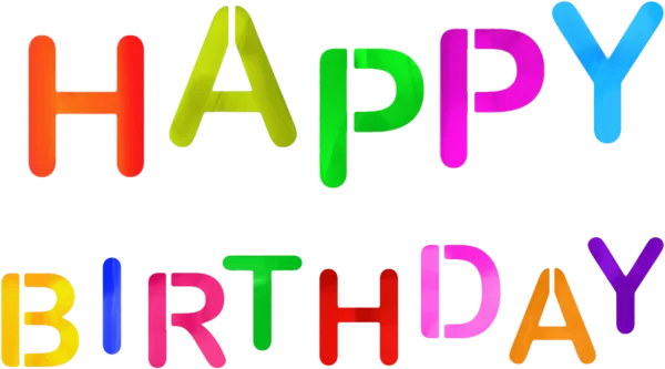 Colorful Happy Birthday Text PNG