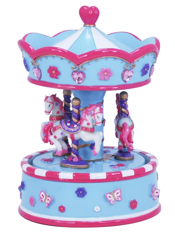 Pink and Blue Carousel Music Box PNG