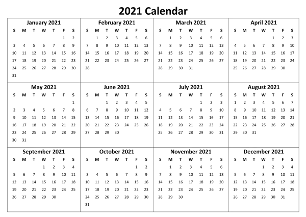 2021 Calendar PNG Transparent Background