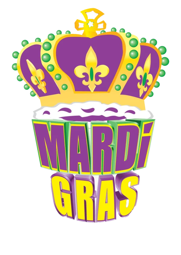 Mardi Gras Crown with Text PNG