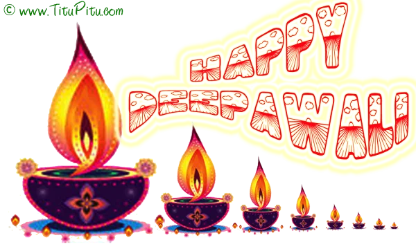 Happy Deepawali Diyas Celebration PNG