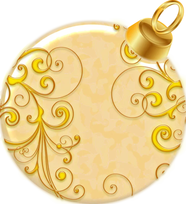 Golden Ornate Christmas Ornament PNG Transparent
