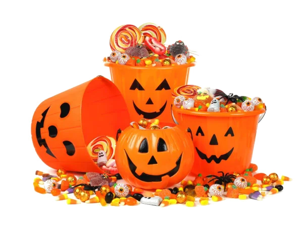 Halloween Candy and Trick-or-Treat Buckets PNG
