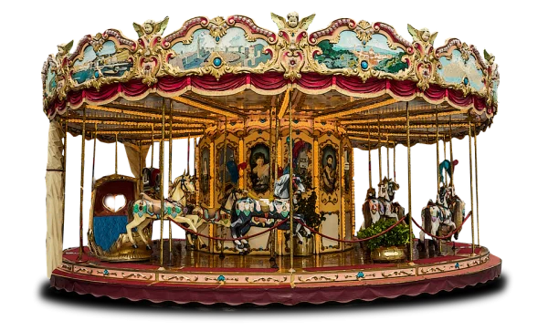 Vintage Illuminated Carousel PNG Transparent Background