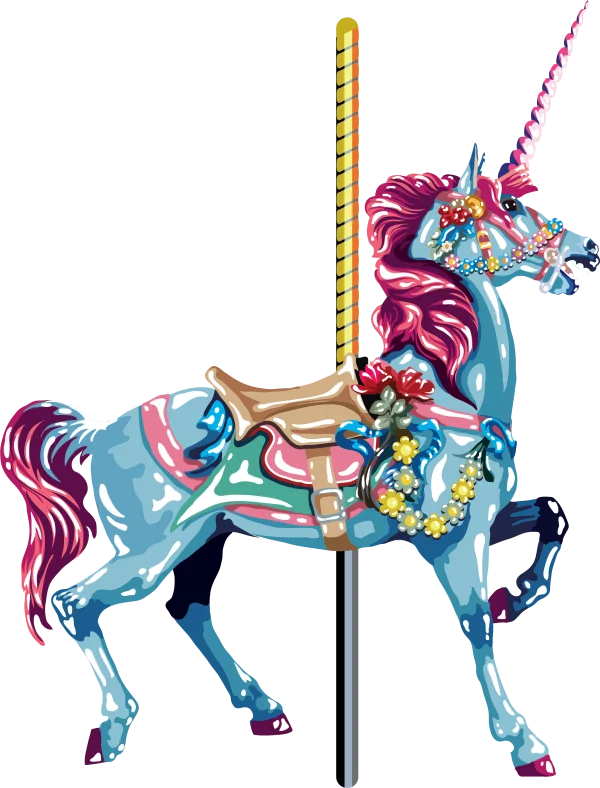 Carousel Unicorn PNG Transparent Background