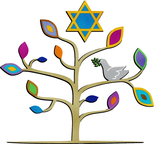 Jewish Tree of Life with Star of David and Dove PNG