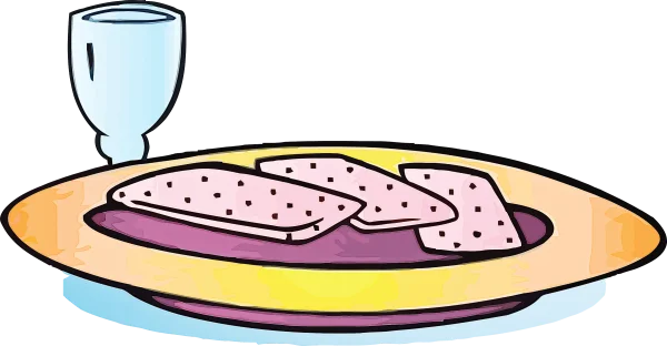 Cartoon Plate of Food with Drink PNG