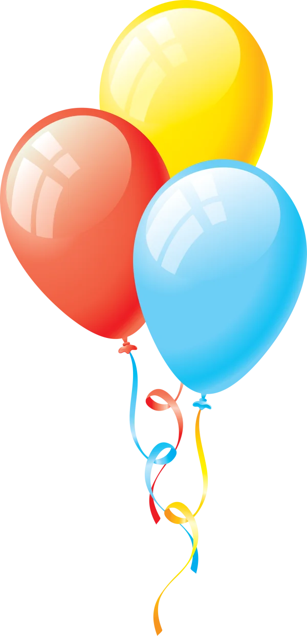 Colorful Party Balloons PNG Transparent Background