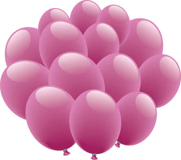 Glossy Pink Balloons Cluster PNG