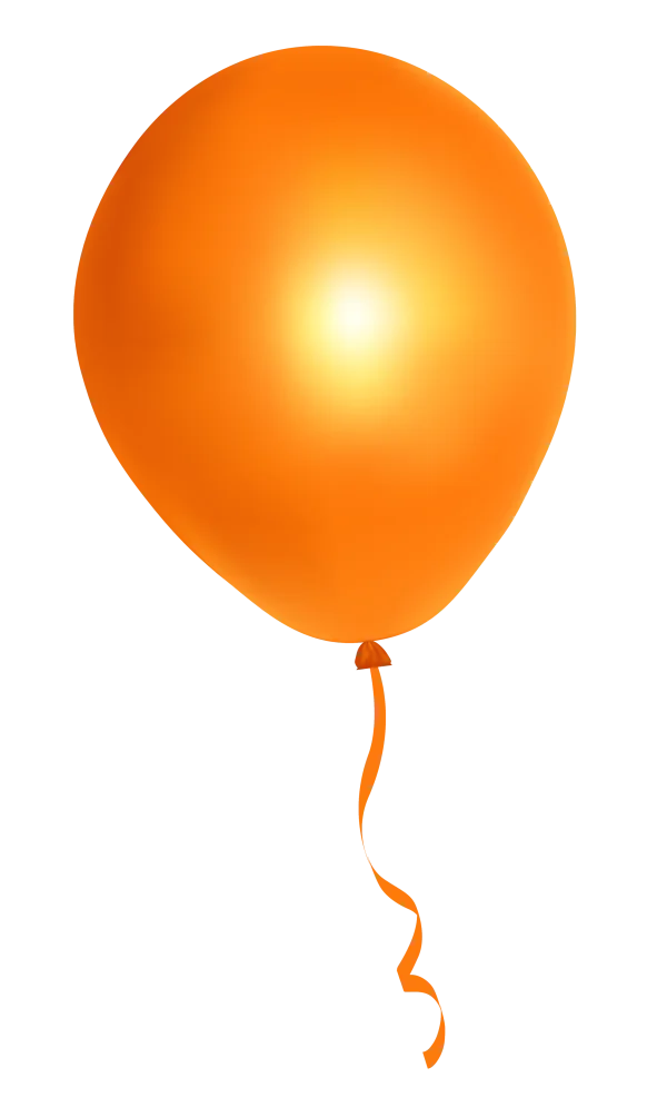 Orange Party Balloon PNG Transparent Background