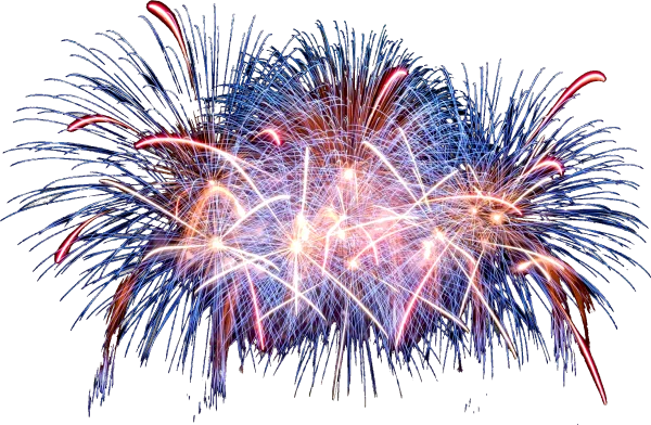 Vibrant Fireworks Celebration PNG Transparent Background
