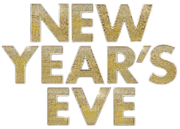 New Year's Eve Gold Glitter Text PNG