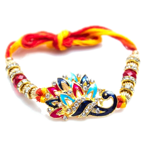 Colorful Peacock Rakhi PNG Transparent Background