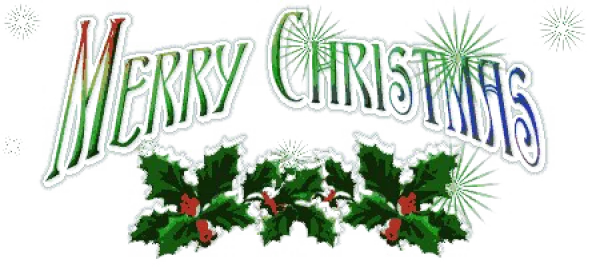 Merry Christmas Text with Holly PNG