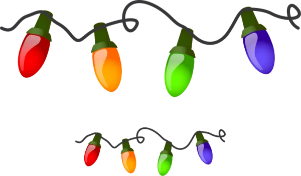 Colorful Christmas Lights String PNG Transparent Background