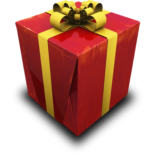 Red Gift Box with Golden Ribbon PNG Transparent