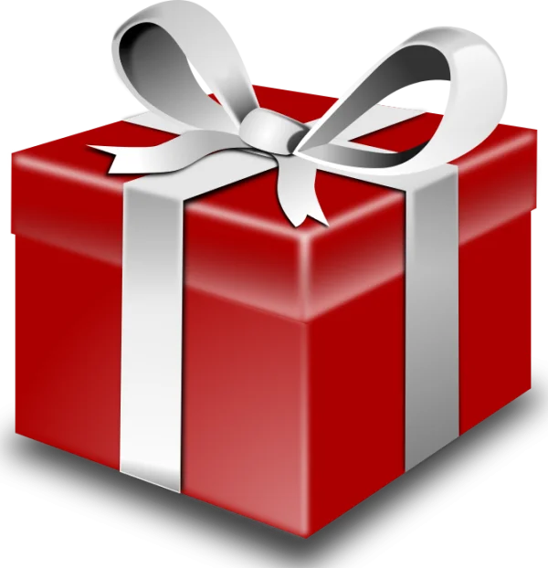 Red Gift Box with White Ribbon PNG Transparent Background