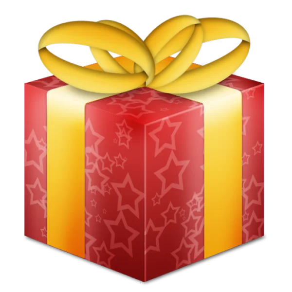 Red Gift Box with Golden Bow PNG Transparent Background