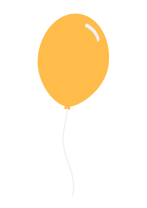 Orange Balloon PNG Transparent Background