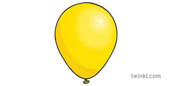 Shiny Yellow Balloon PNG Transparent Background