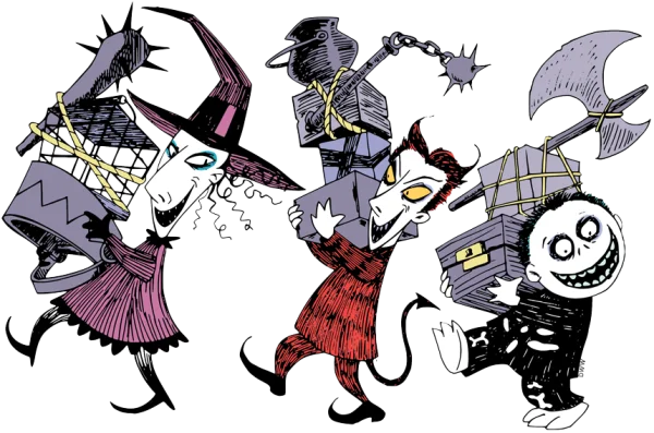 Lock Shock and Barrel Carrying Spooky Objects PNG