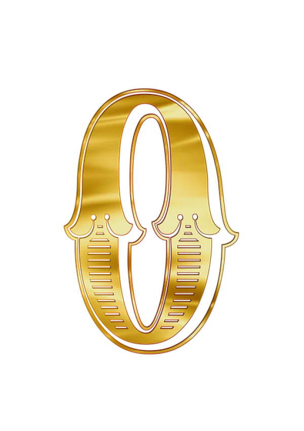 Golden Ornate Letter O PNG Transparent Background
