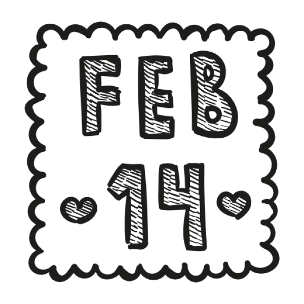Feb 14 Valentine's Day Doodle Transparent PNG