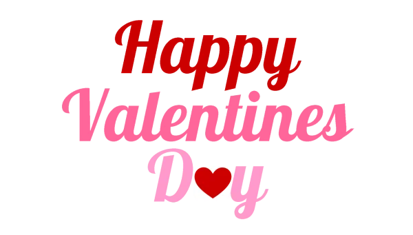 Happy Valentines Day Text with Heart PNG