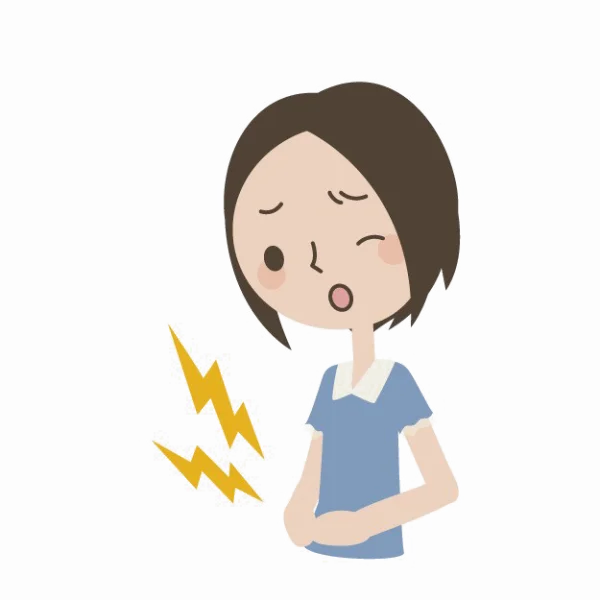 Cartoon Woman with Stomach Pain PNG Transparent