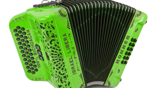 Neon Green Hohner Button Accordion PNG Transparent Background