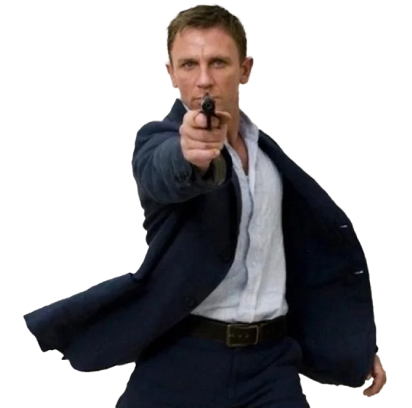 Daniel Craig James Bond Gun Pointing PNG Transparent