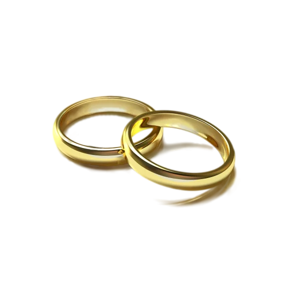 Golden Wedding Rings PNG Transparent Background