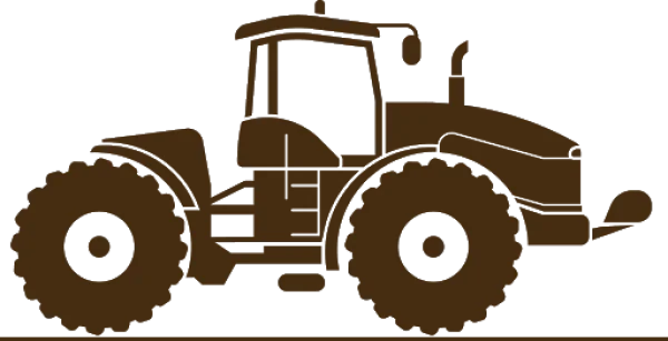 Brown Tractor Silhouette PNG