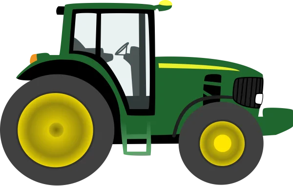Green Farm Tractor PNG Transparent Background